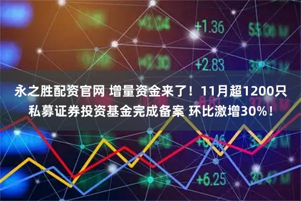 永之胜配资官网 增量资金来了！11月超1200只私募证券投资基金完成备案 环比激增30%！