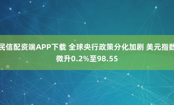 民信配资端APP下载 全球央行政策分化加剧 美元指数微升0.2%至98.55