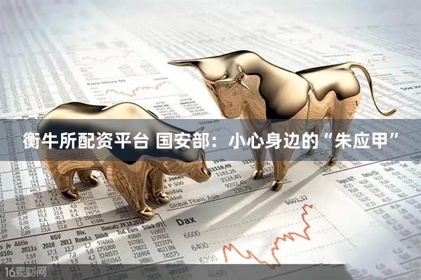 衡牛所配资平台 国安部：小心身边的“朱应甲”